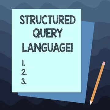 Handwriting text writing Structured Query Language. Concept meaning computer 스톡 일러스트
