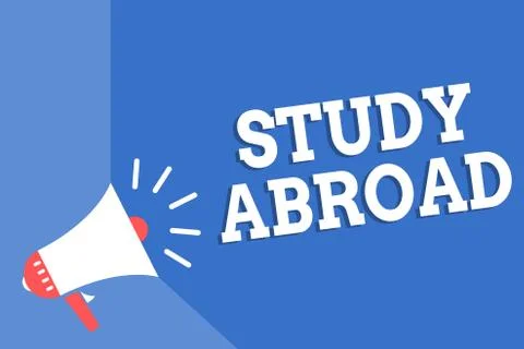 Handwriting text writing Study Abroad. Concept meaning Pursuing educational Stock Illustration