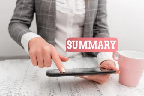 Handwriting text writing Summary. Concept meaning a brief statement or account Foto stock