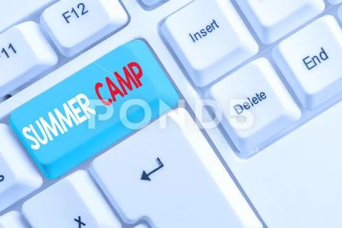Handwriting text writing Summer Camp. Concept meaning Supervised program for Stock Photos