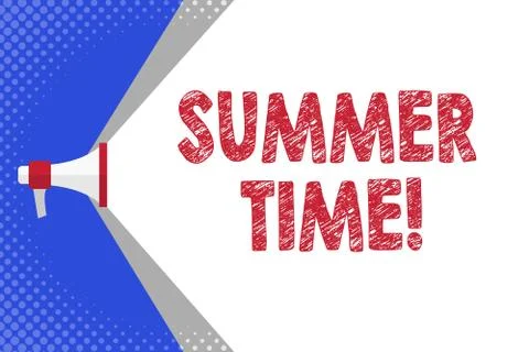 Handwriting text writing Summer Time. Concept meaning achieve longer evening Illustrazione stock
