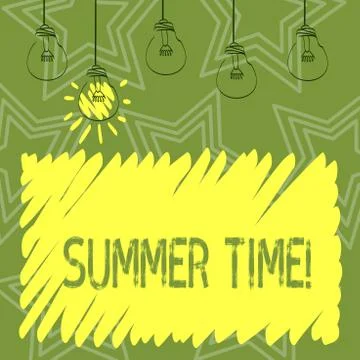 Handwriting text writing Summer Time. Concept meaning achieve longer evening  库存插图
