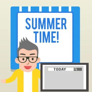 Handwriting text writing Summer Time. Concept meaning achieve longer evening Stock Illustration