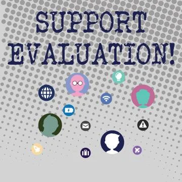 Handwriting text writing Support Evaluation. Concept meaning Assisting process Stock Illustration