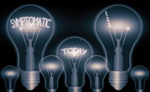 Handwriting text writing Symptomatic. Concept meaning serving as symptom or sign 스톡 일러스트