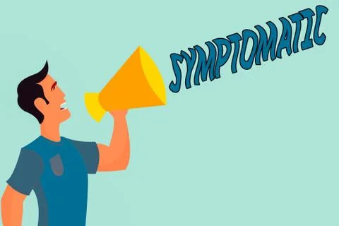 Handwriting text writing Symptomatic. Concept meaning serving as symptom or sign Stockillustratie