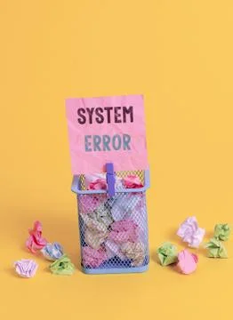 Handwriting text writing System Error. Concept meaning instruction that is not Stock Photos