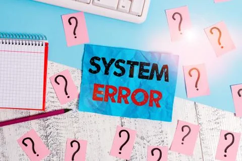 Handwriting text writing System Error. Concept meaning instruction that is not Foto stock