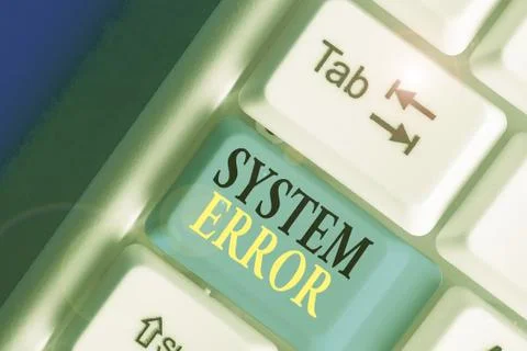 Handwriting text writing System Error. Concept meaning instruction that is not 库存照片