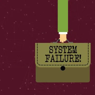 Handwriting text writing System Failure. Concept meaning Occur because of a Stock Illustration