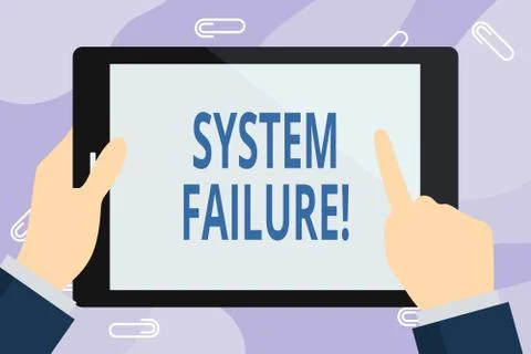 Handwriting text writing System Failure. Concept meaning Occur because of a 스톡 일러스트