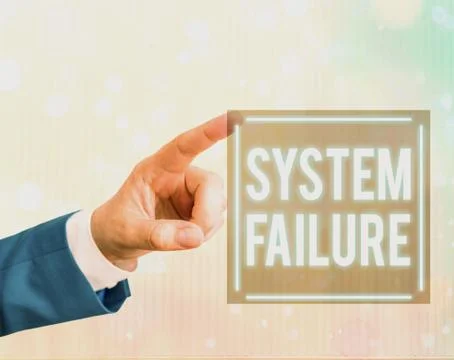 Handwriting text writing System Failure. Concept meaning Occur because of a Foto stock