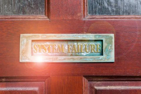 Handwriting text writing System Failure. Concept meaning Occur because of a 库存照片