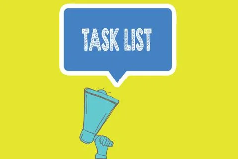 Handwriting text writing Task List. Concept meaning Planification reminder group Stock Illustration