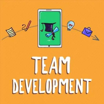 Handwriting text writing Team Development. Concept meaning learn why and how  Illustrazione stock