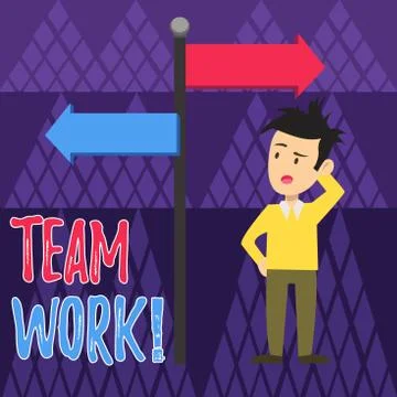 Handwriting text writing Team Work. Concept meaning combined action of group Stock Illustration