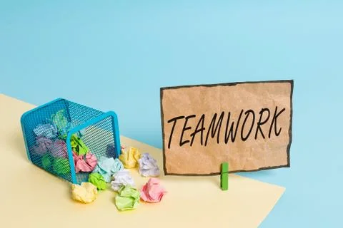 Handwriting text writing Teamwork. Concept meaning Group of showing who work Stock Photos
