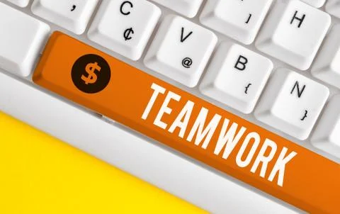 Handwriting text writing Teamwork. Concept meaning Group of showing who work Stock Photos