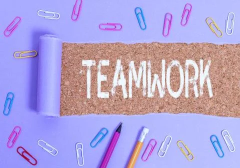 Handwriting text writing Teamwork. Concept meaning Group of showing who work Stock Photos