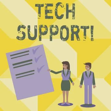 Handwriting text writing Tech Support. Concept meaning Help given by technician 스톡 일러스트