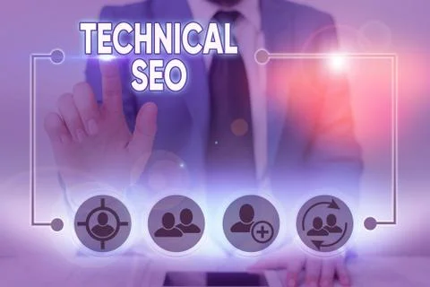 Handwriting text writing Technical Seo. Concept meaning Optimization of website Foto stock