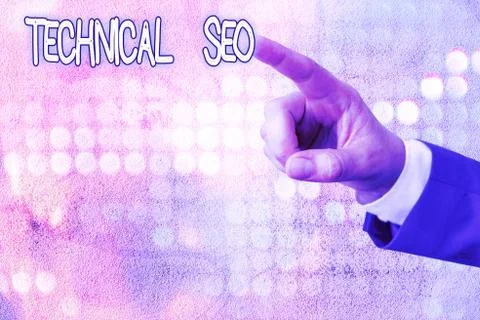 Handwriting text writing Technical Seo. Concept meaning Optimization of website Foto stock