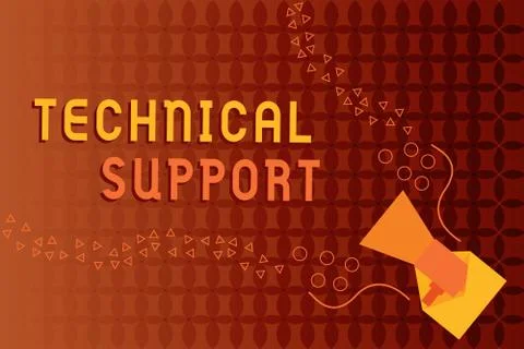 Handwriting text writing Technical Support. Concept meaning Repair and advice Illustrazione stock