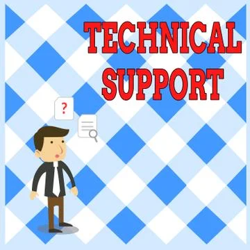 Handwriting text writing Technical Support. Concept meaning Repair and advice Illustrazione stock