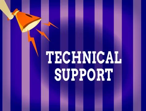 Handwriting text writing Technical Support. Concept meaning Repair and advice Illustrazione stock