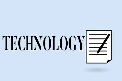 Handwriting text writing Technology. Concept meaning Application of scientific Stock Illustration