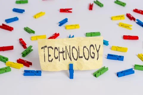 Handwriting text writing Technology. Concept meaning use of scientific knowledge Stock Photos