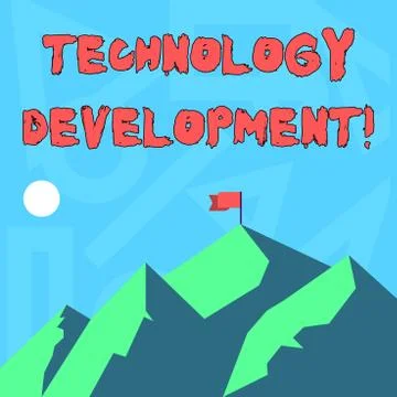 Handwriting text writing Technology Development. Concept meaning Anything in Stockillustratie