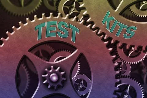 Handwriting text writing Test Kits. Concept meaning tools used to detect the Stock Illustration