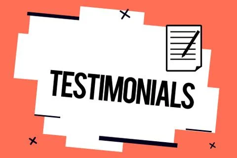 Handwriting text writing Testimonials. Concept meaning Formal statement Stock Illustration