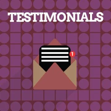 Handwriting text writing Testimonials. Concept meaning Formal statement 스톡 일러스트