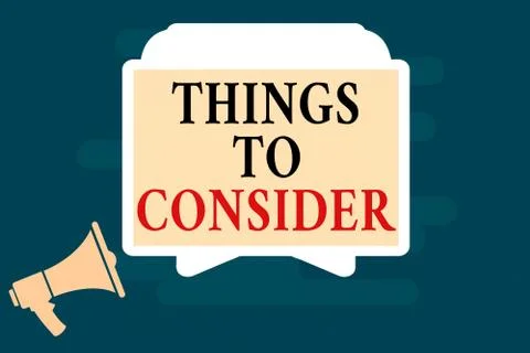 Handwriting text writing Things To Consider. Concept meaning think about Stock Illustration