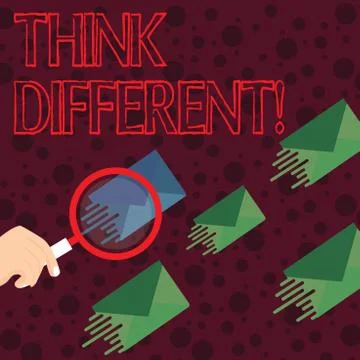 Handwriting text writing Think Different. Concept meaning direct ones mind Illustrazione stock