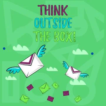Handwriting text writing Think Outside The Box. Concept meaning Thinking of new Stock Illustration