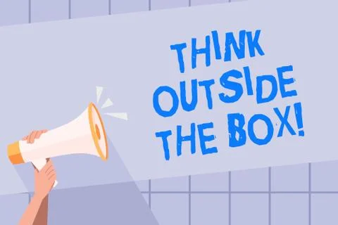 Handwriting text writing Think Outside The Box. Concept meaning Thinking of new 스톡 일러스트