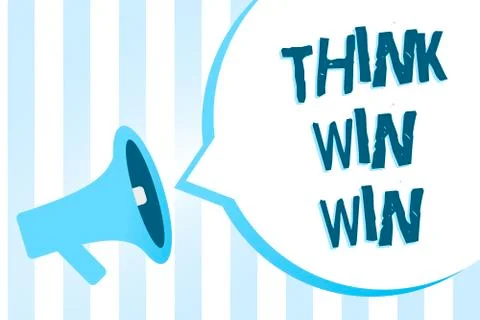 Handwriting text writing Think Win Win. Concept meaning Business Strategy 스톡 일러스트