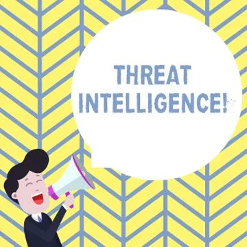 Handwriting text writing Threat Intelligence. Concept meaning analyzed and Stock Illustration