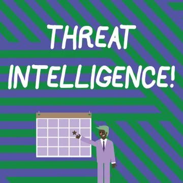 Handwriting text writing Threat Intelligence. Concept meaning analyzed and Stock Illustration
