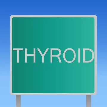 Handwriting text writing Thyroid. Concept meaning Gland in neck Secretes Stock Illustration