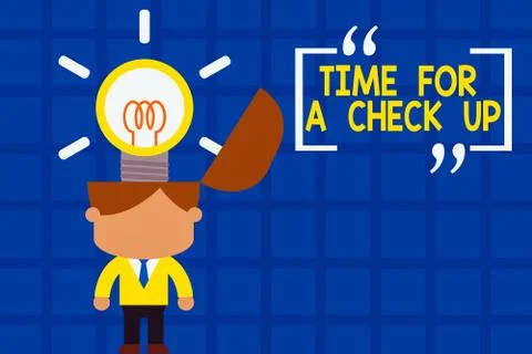 Handwriting text writing Time For A Check Up. Concept meaning a Thorough Illustrazione stock