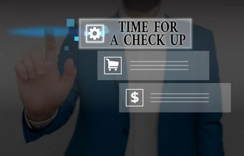 Handwriting text writing Time For A Check Up. Concept meaning a Thorough Stock Photos