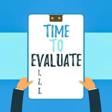 Handwriting text writing Time To Evaluate. Concept meaning judge something with Stock Illustration