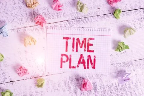 Handwriting text writing Time Plan. Concept meaning a system for paying for Fotos Stock
