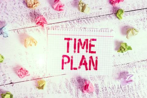 Handwriting text writing Time Plan. Concept meaning a system for paying for Fotos Stock