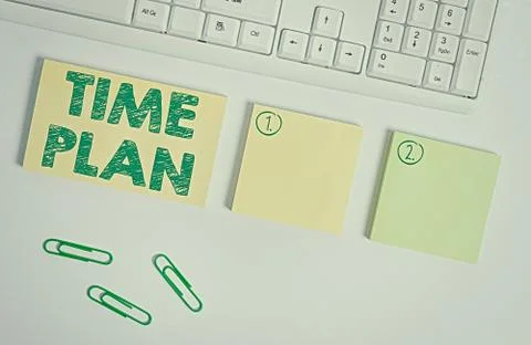 Handwriting text writing Time Plan. Concept meaning a system for paying for Fotos Stock