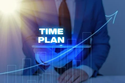 Handwriting text writing Time Plan. Concept meaning a system for paying for Fotos Stock